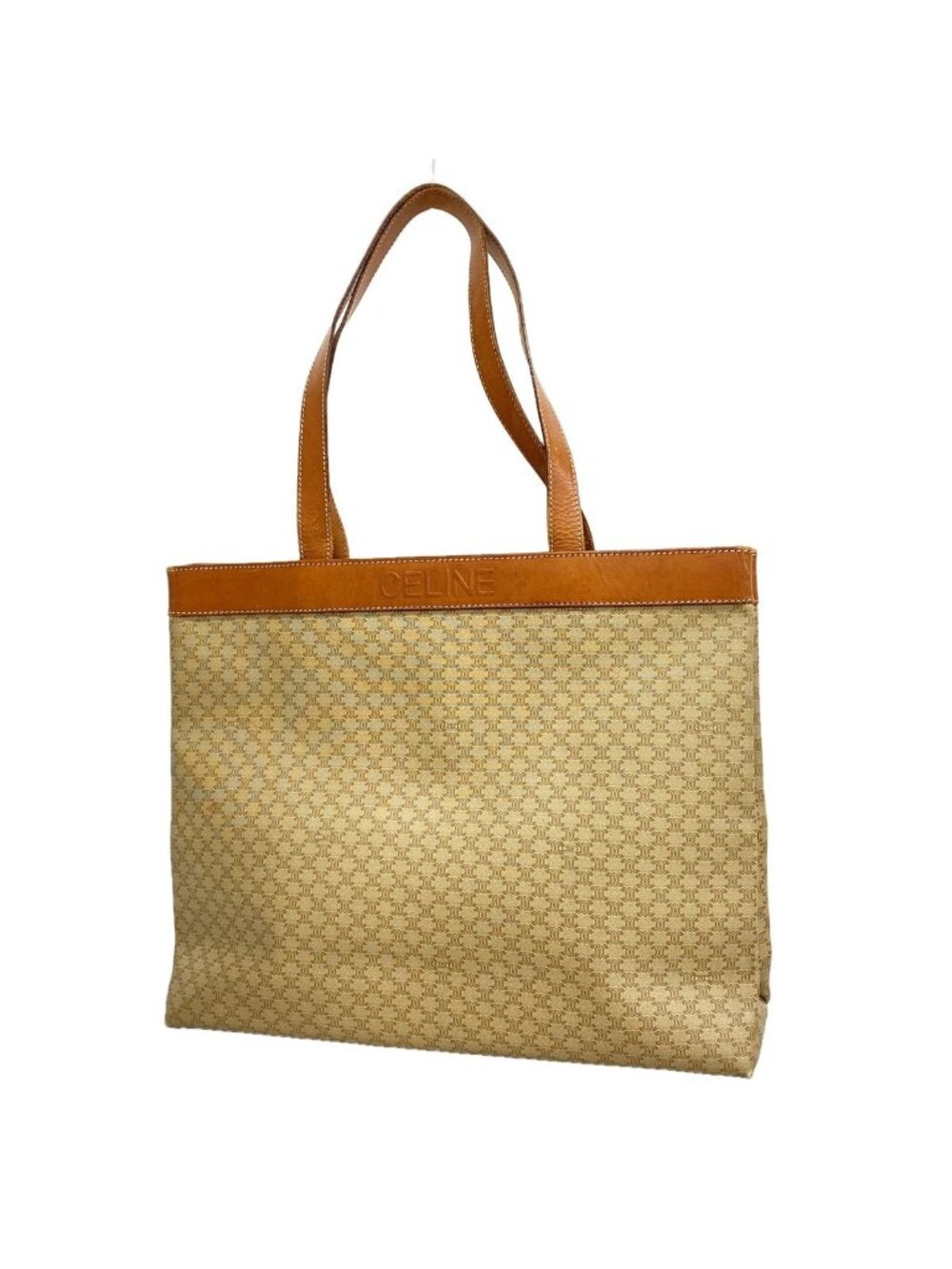 Celine Tote Bag Macadam Brown Gold